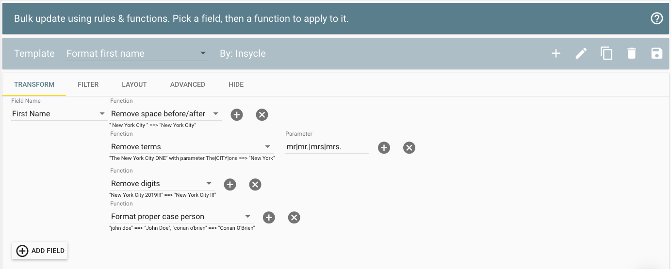 Insycle interface