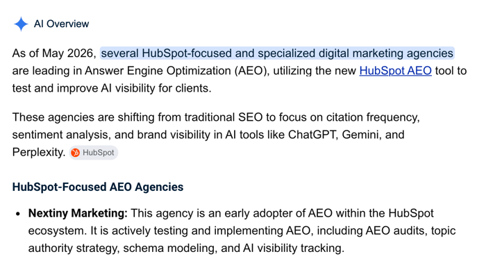 Nextiny-Google-AI-Overviews-HubSpot-AEO