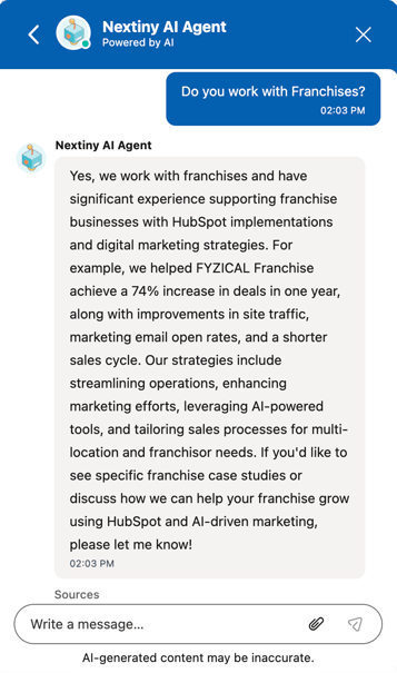 AI knowledge base answers for franchise communication