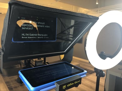 glidegear teleprompter ipad and ringlight