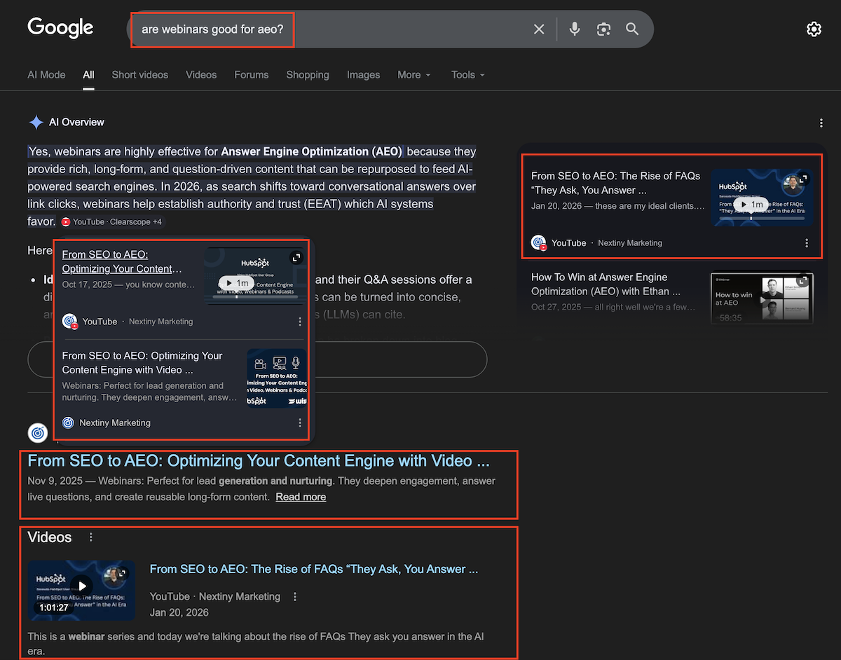 many citations for website, and youtube